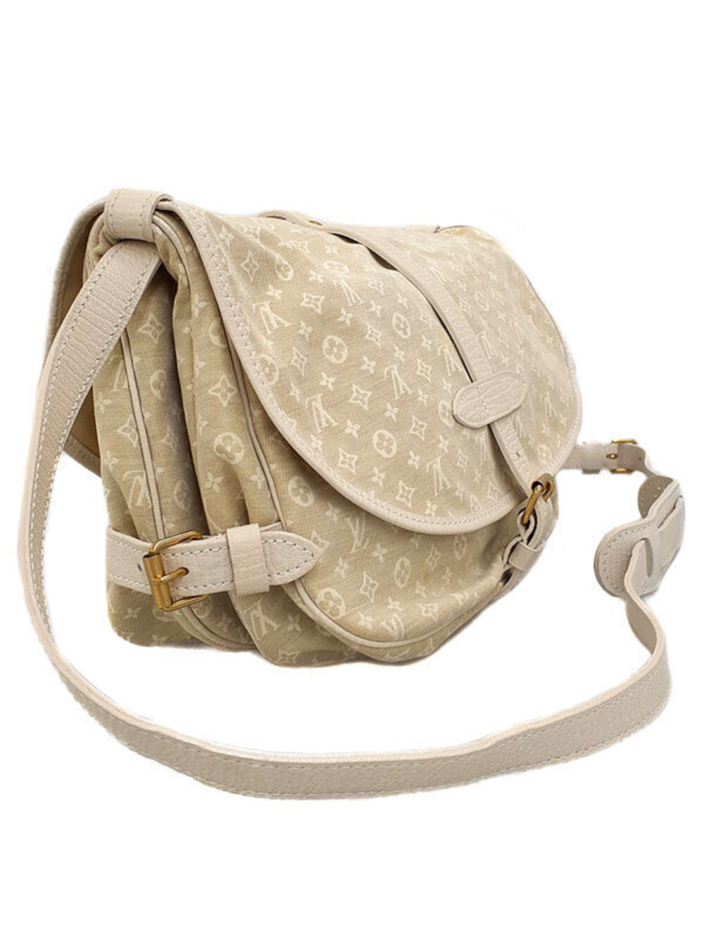 Louis Vuitton Monogram Bag Lin Saumur Shoulder Brown